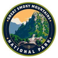 Great Smoky Mountains NP Chimney Tops Circle Sticker