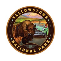 Yellowstone Old Faithful Circle Sticker