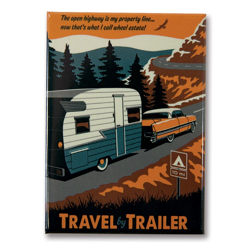 Travel by Trailer Magnet | Metal Magnet