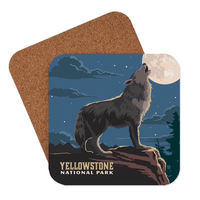 Yellowstone Gray Wolf Coaster American made coasters