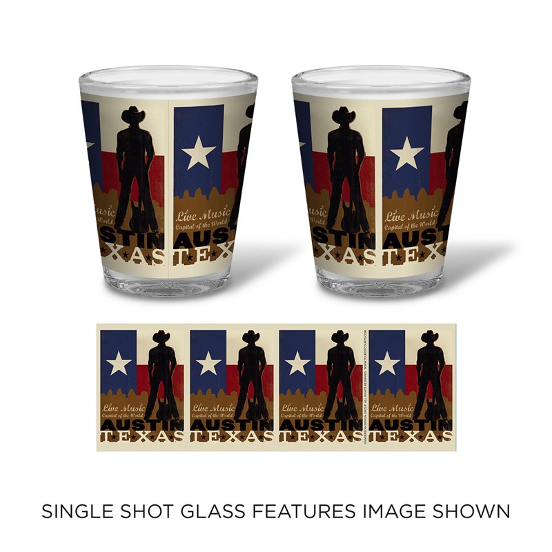 Austin Cowboy Shot Glass Made in the USA