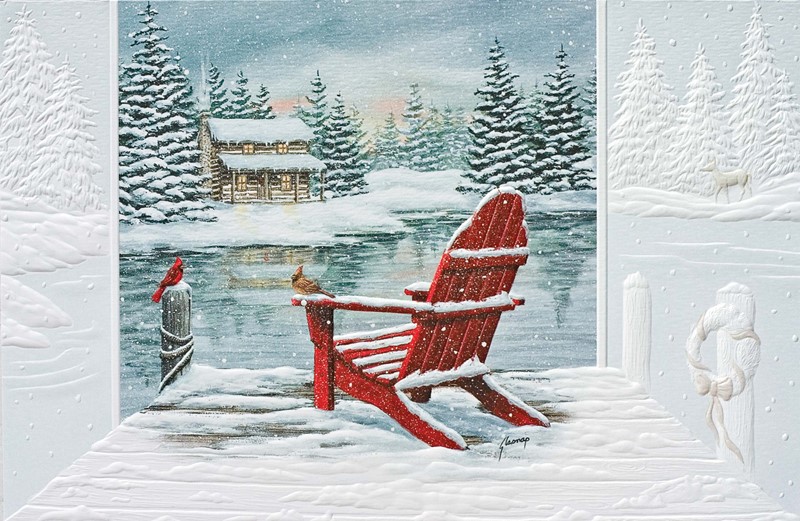 All Decked Out Scenic themed boxed Christmas cards