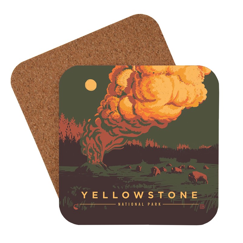 Yellowstone NP Pillar of Steam Coaster American Made Coaster