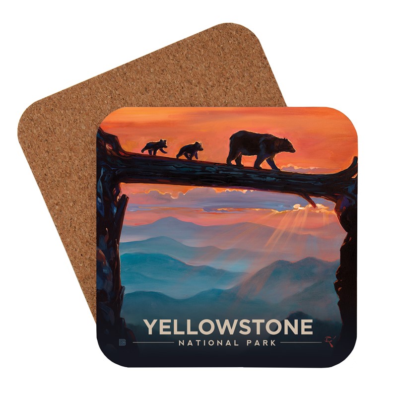 Yellowstone National Park Bear Crossing Coaster American Made Coaster